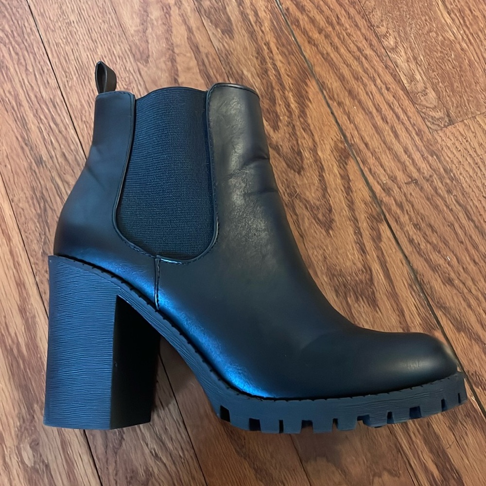 Chunky High Block Heel Ankle Boots